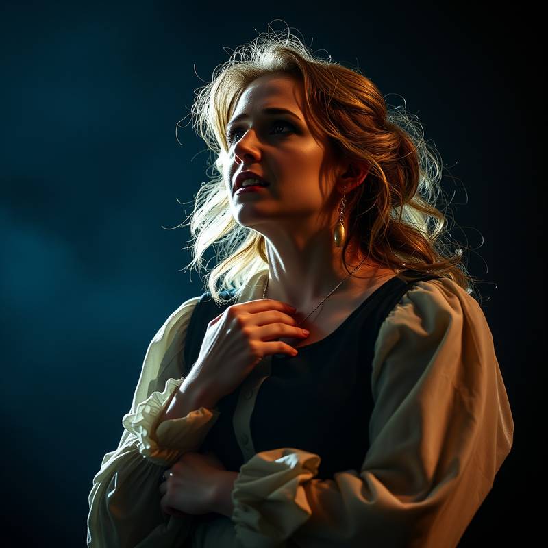 Instructeur Sophie Bakker tijdens een Shakespeare voorstelling